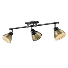  3602-3SF BLK-AB - Duncan 3-Light Semi-Flush - Track Light in Matte Black with Aged Brass